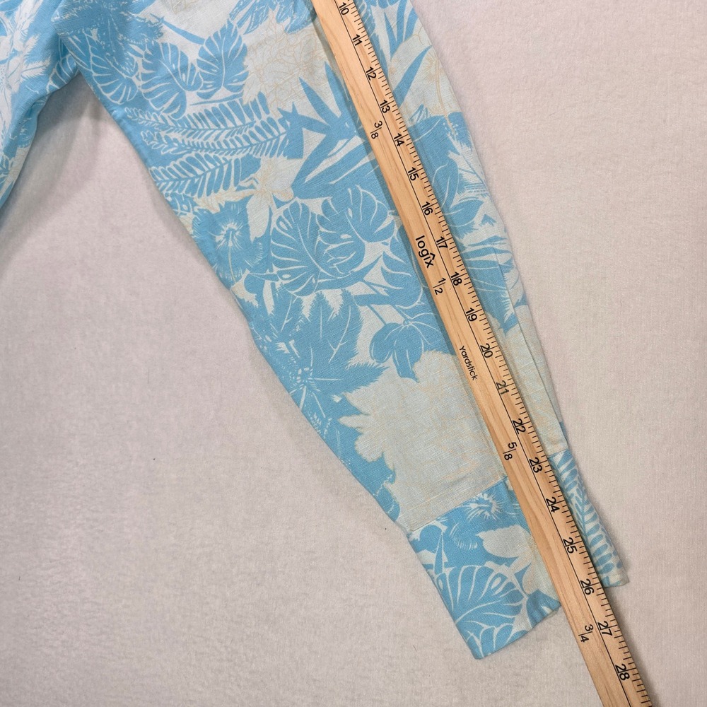 Daniel Cremieux Collection Mens XL Linen Cotton Tropical Floral Shirt Blue L/S - Picture 7 of 8